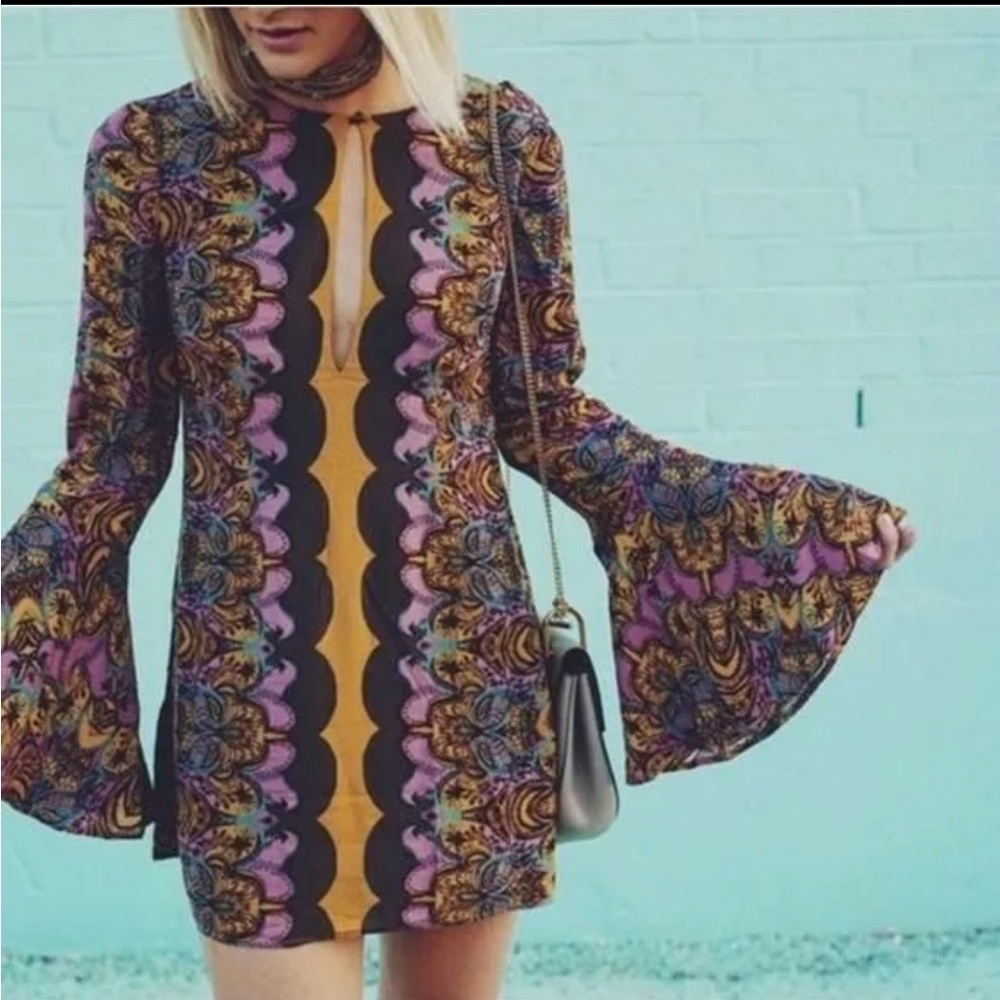 Free People Ossie Vibes tunic dress Sz 2 Boho Anthropologie